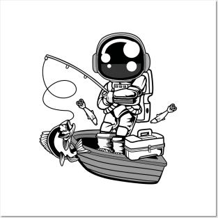 Astronaut Fisherman Posters and Art